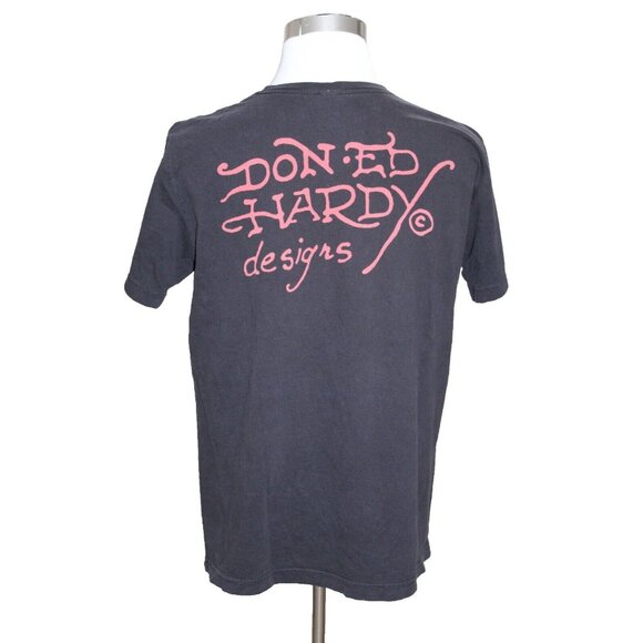 Vintage Ed Hardy T Shirt Mens XL Skull Star Tattoo Art Eagle Black y2k USA - Picture 2 of 7